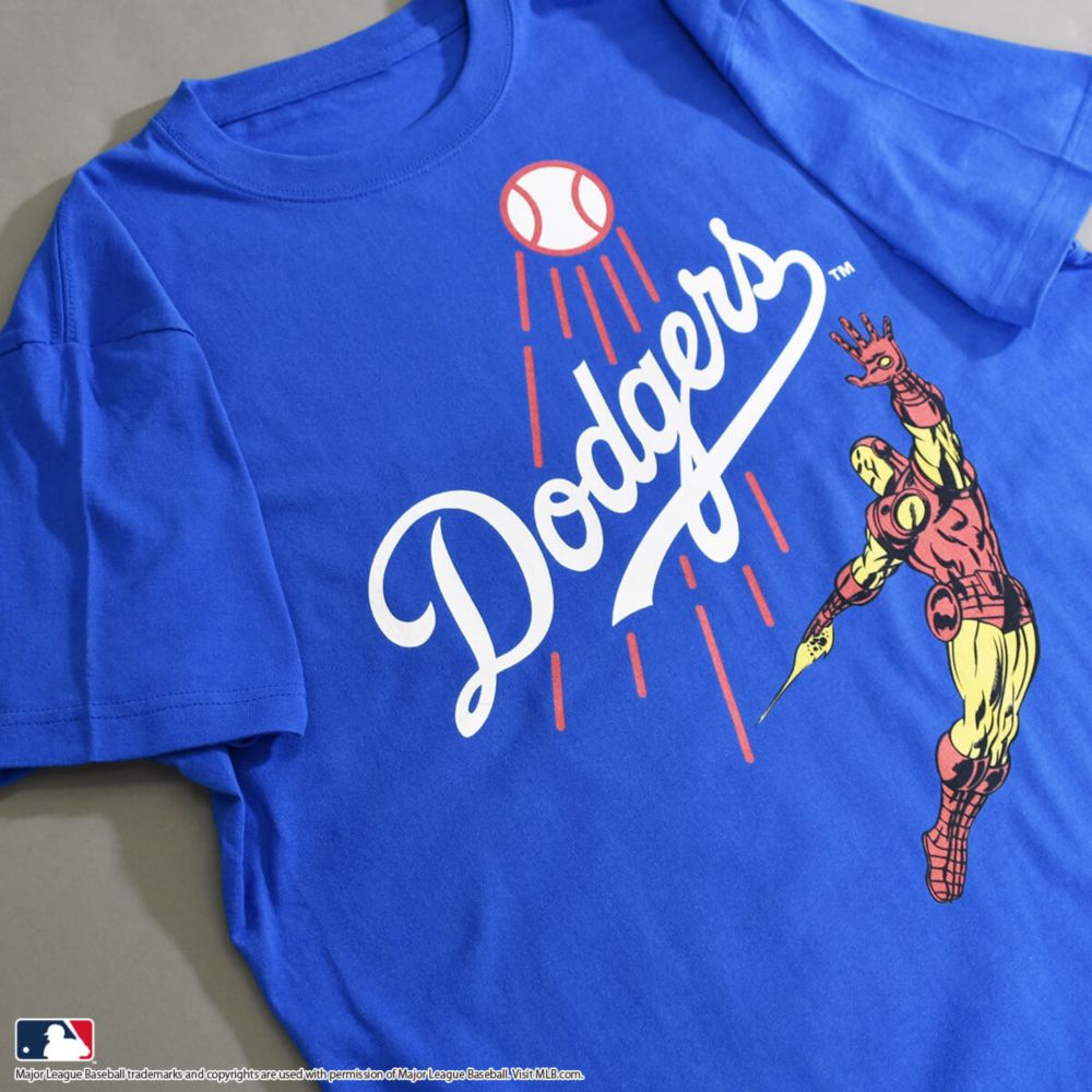 【MARVEL(マーベル)/アイアンマン】【MLB/ロサンゼルス・ドジャース】Tシャツ(PONEYCOMB PLATINUM)