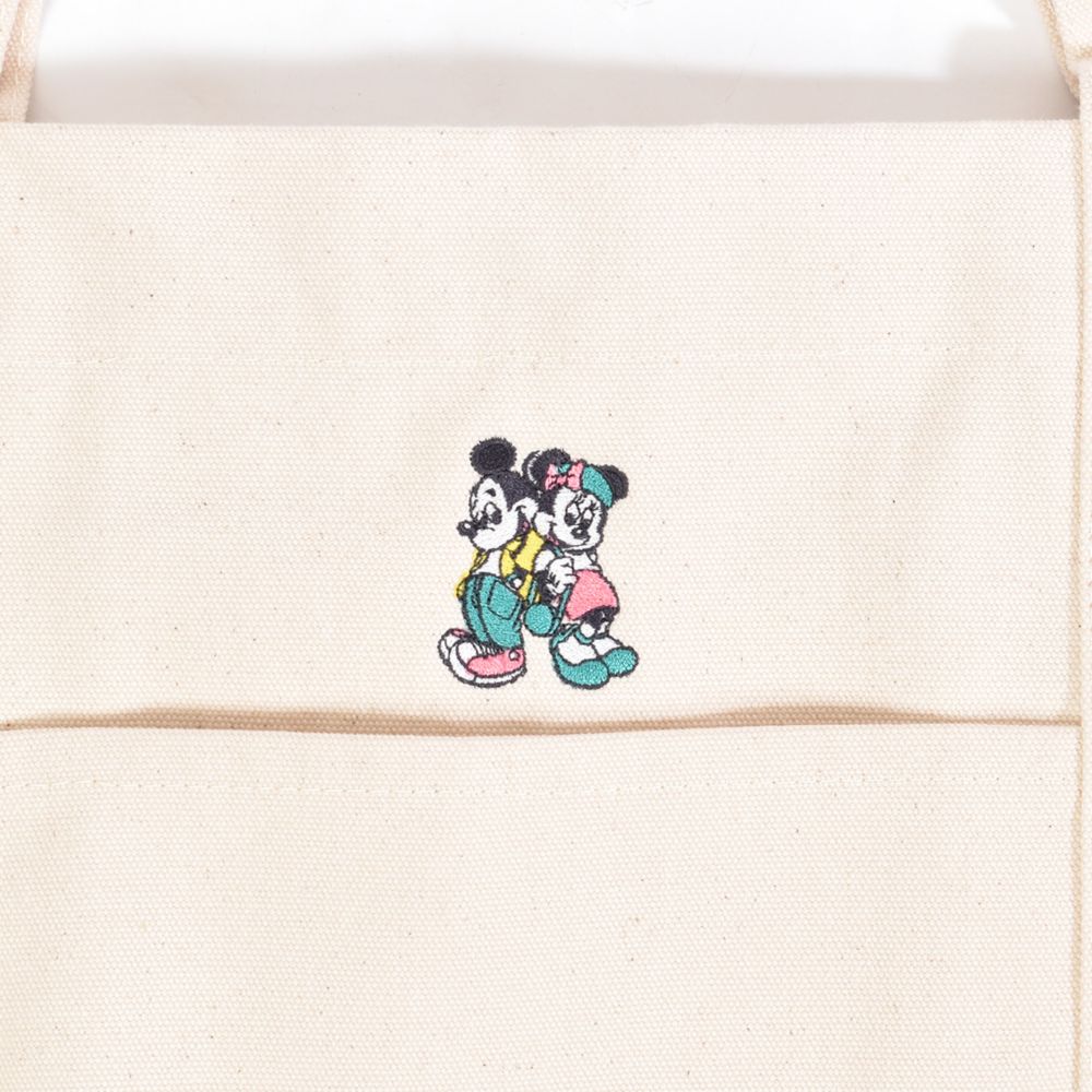 ミッキー＆ミニー/刺繍入り厚手キャンパスバッグ(PONEYCOMB ChouChou)