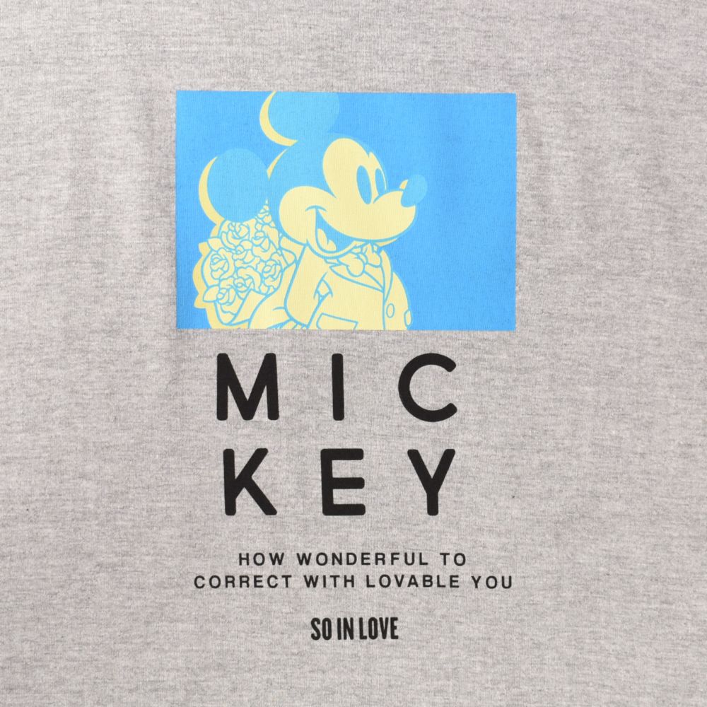 ミッキーマウス/スクエアネオンデザインTシャツ(PONEYCOMB PLATINUM)