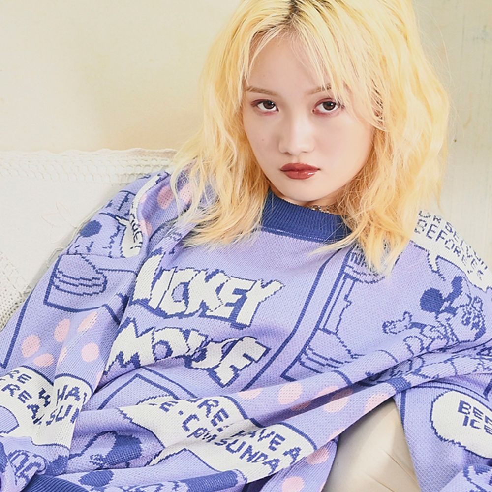 ミッキーマウス コミックアートジャガードニット