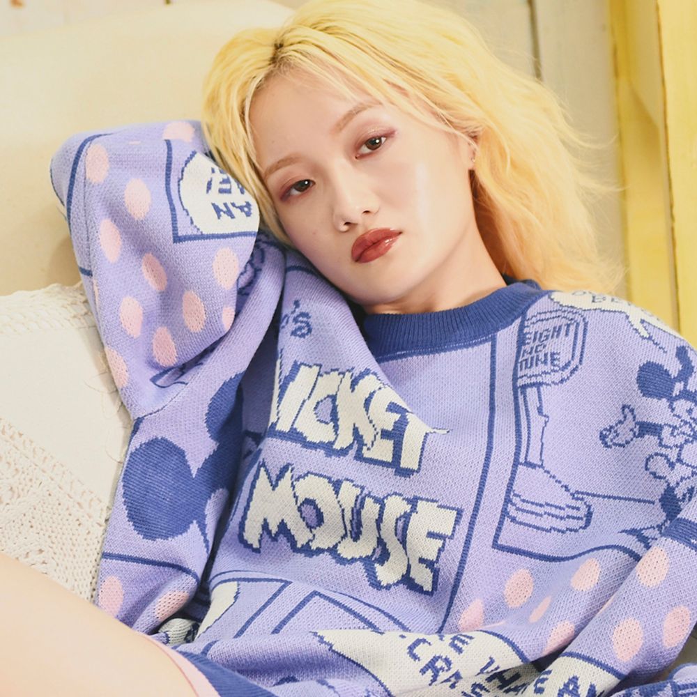 ミッキーマウス コミックアートジャガードニット