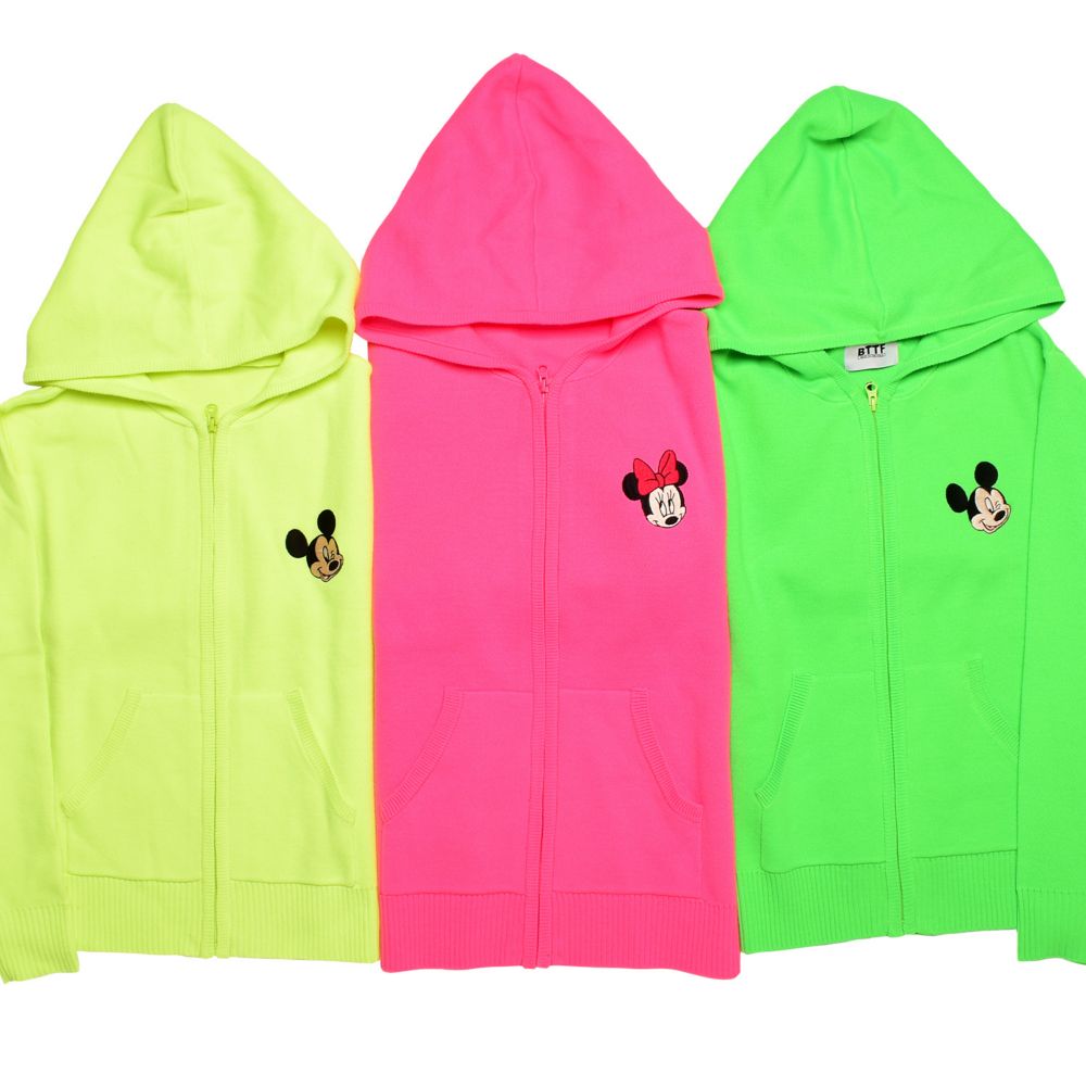 ミッキーマウス 刺繍ニットパーカー