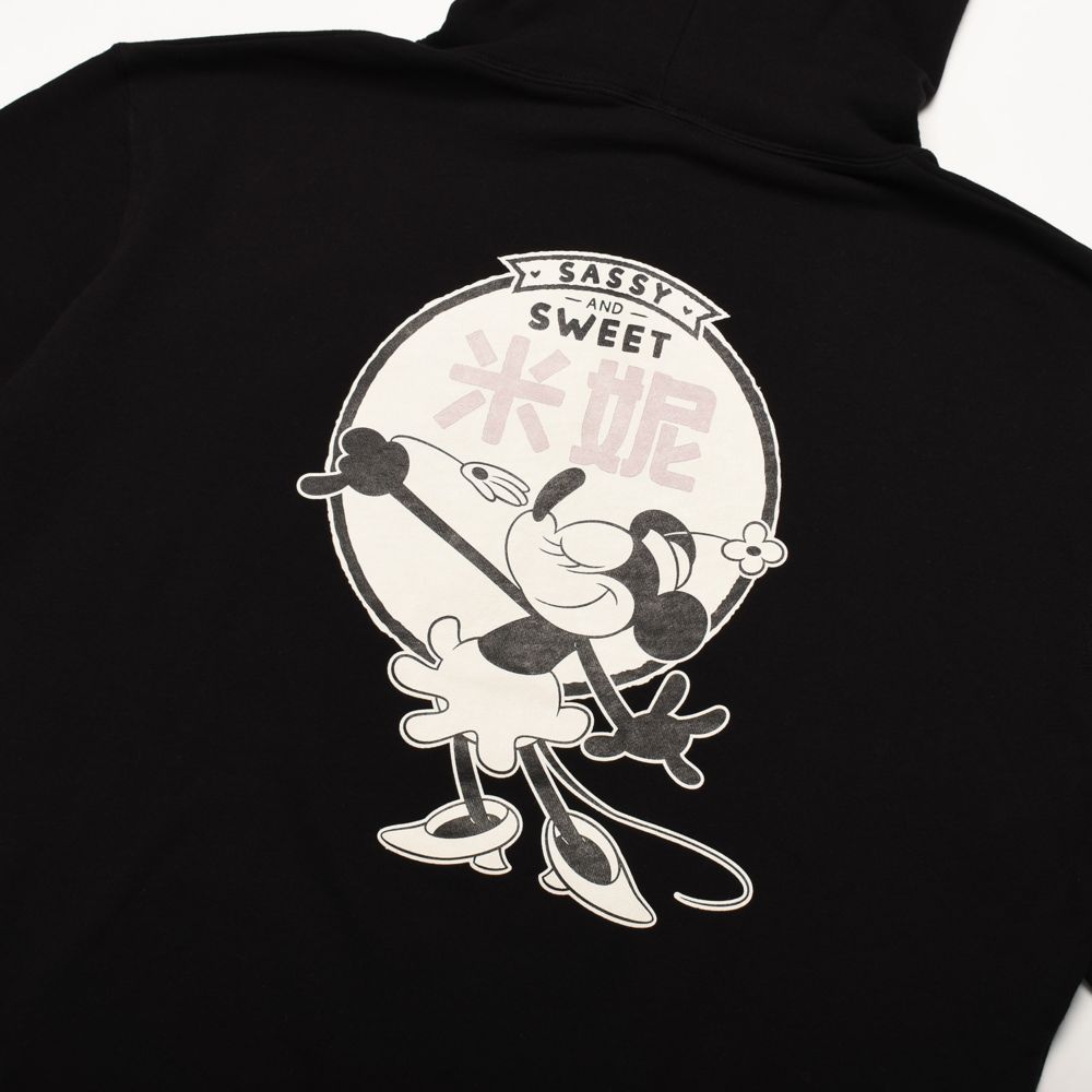 ミニーマウス　チャイニーズアート裏毛パーカー