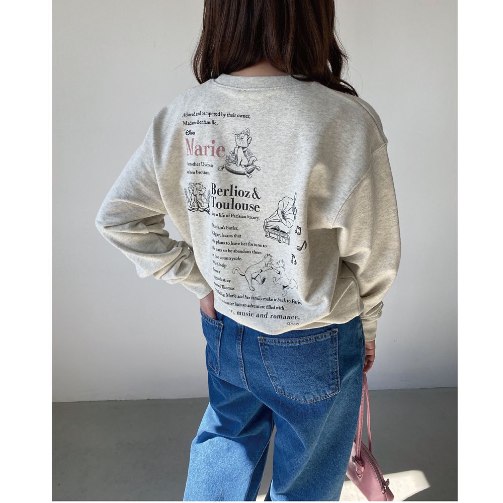 【キャラチョイ】CHATSW230203/TheAristocats/おしゃれキャット/マリー/スウェット/オートミール