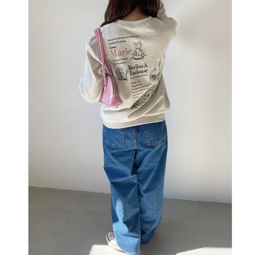 【キャラチョイ】CHATSW230203/TheAristocats/おしゃれキャット/マリー/スウェット/オートミール