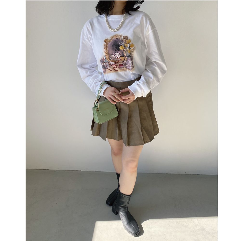 【キャラチョイ】CHATLT230203/TheAristocats/おしゃれキャット/マリー/LSTシャツ/ホワイト/イラスト