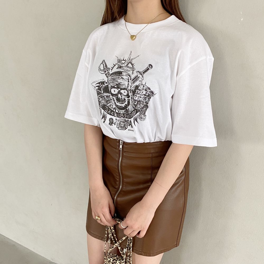 【キャラチョイ】POC/Skull/ビッグシルエットTシャツ/ホワイト/CHDYBT2305POC-Skull02