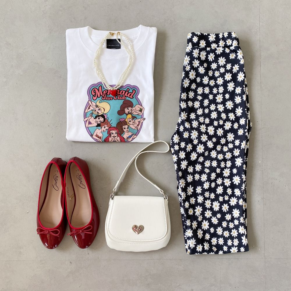 【キャラチョイ】リトル・マーメイド/Mermaid Funclub/Tシャツ/ホワイト