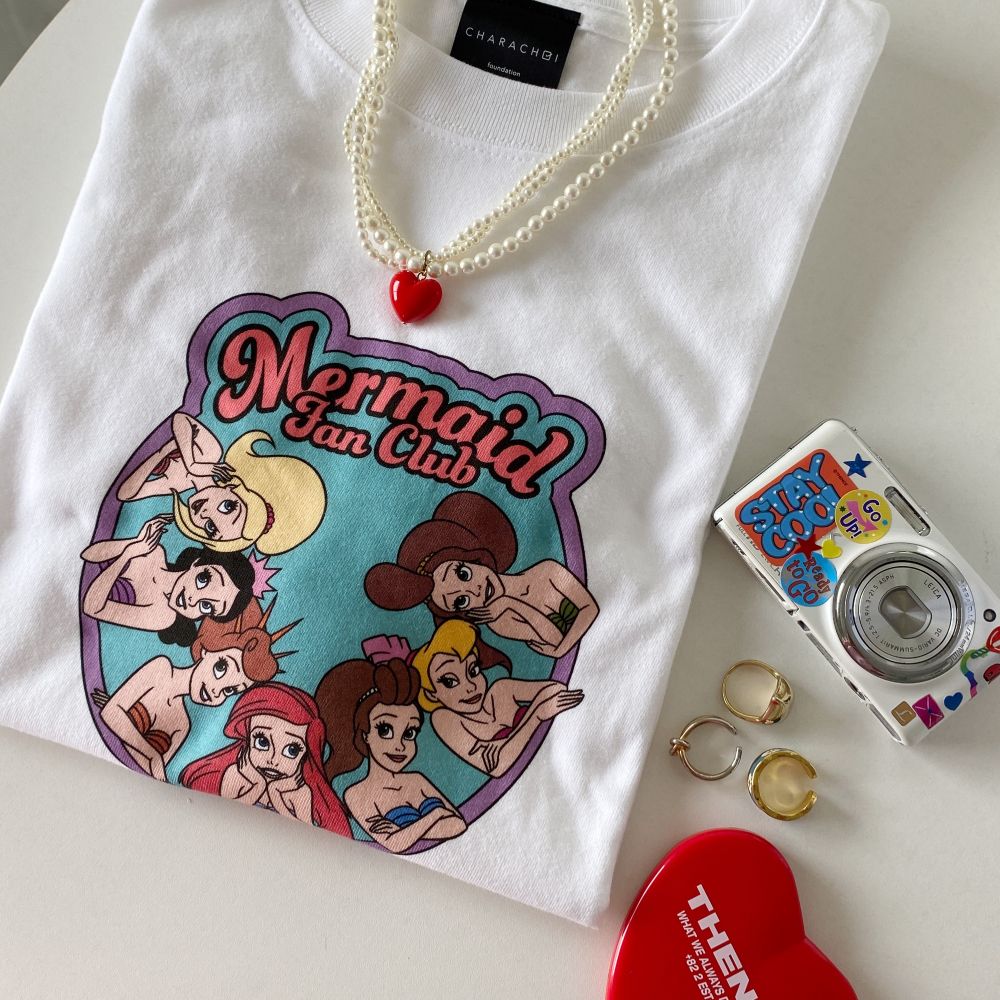 【キャラチョイ】リトル・マーメイド/Mermaid Funclub/Tシャツ/ホワイト
