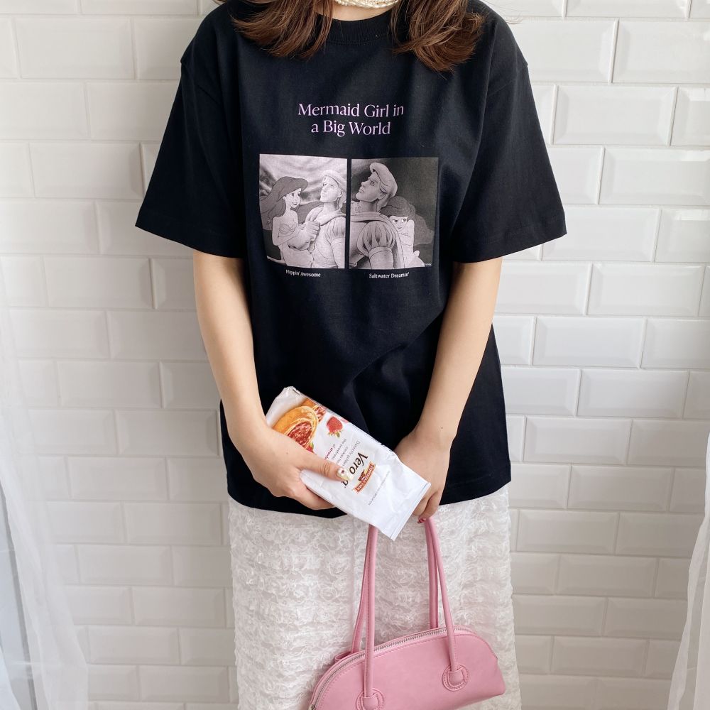 【キャラチョイ】リトル・マーメイド/Little Mermaid/Tシャツ/PHOTO01/Tシャツ/ブラック