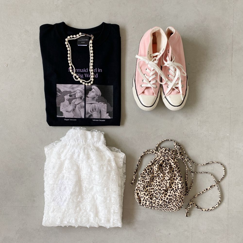 【キャラチョイ】リトル・マーメイド/Little Mermaid/Tシャツ/PHOTO01/Tシャツ/ブラック