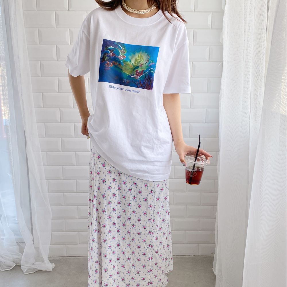 【キャラチョイ】リトル・マーメイド/Little Mermaid/アリエル/エリック王子/PHOTO02/Tシャツ/ホワイト