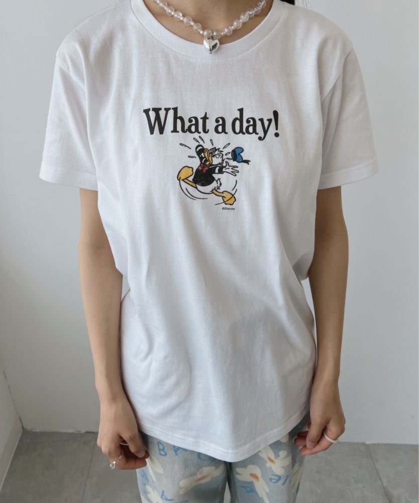 【キャラチョイ】ドナルドダッグ/What a day!/Tシャツ/ホワイト