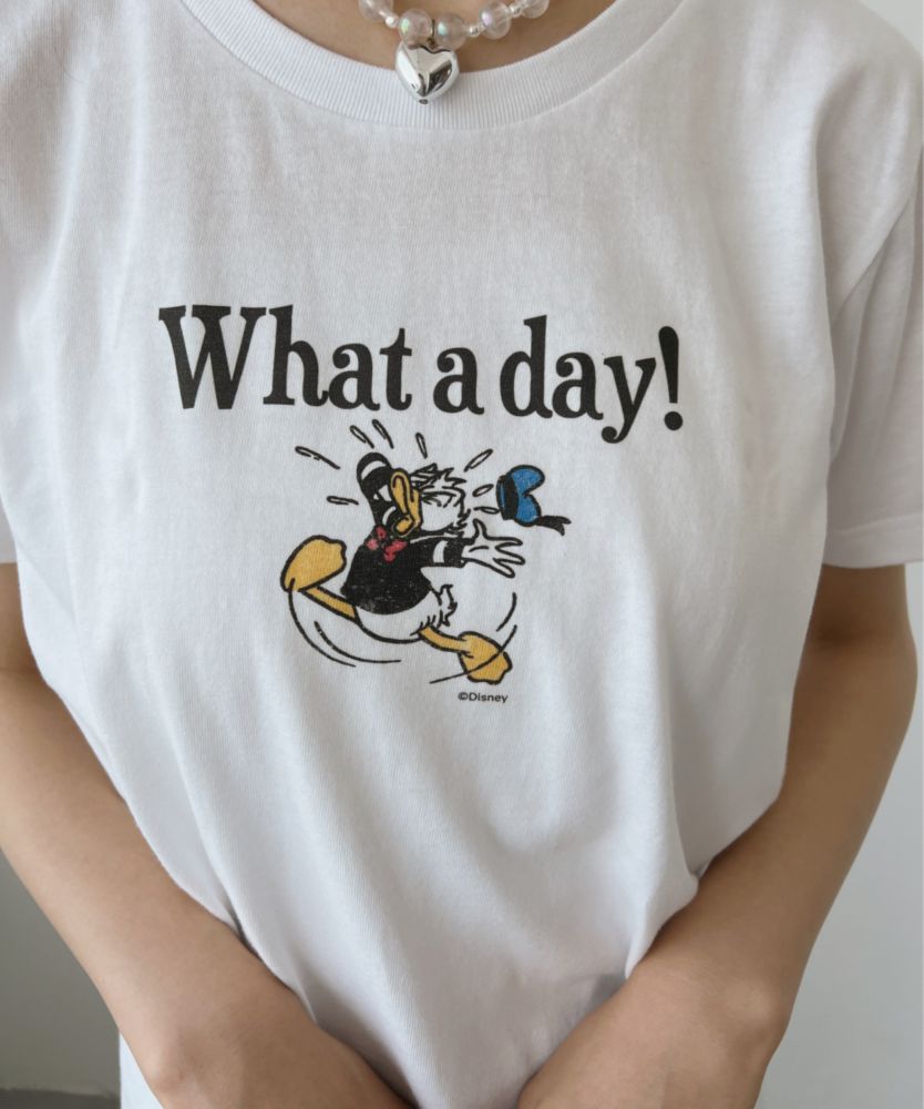 【キャラチョイ】ドナルドダッグ/What a day!/Tシャツ/ホワイト