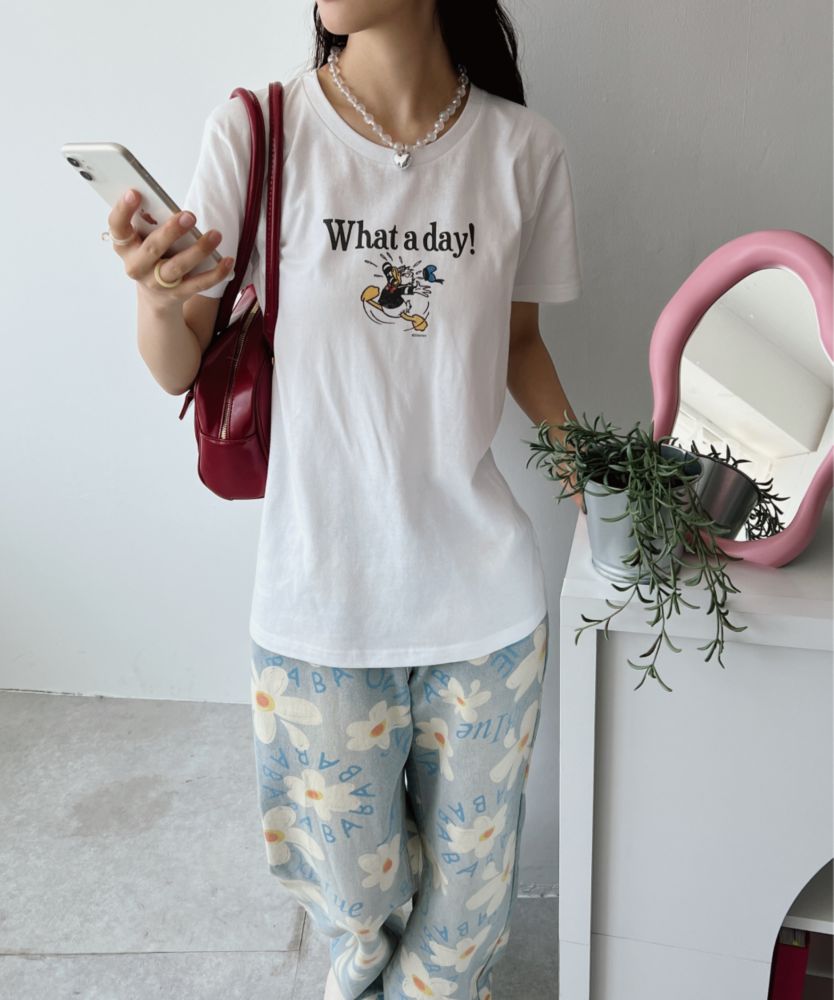 【キャラチョイ】ドナルドダッグ/What a day!/Tシャツ/ホワイト