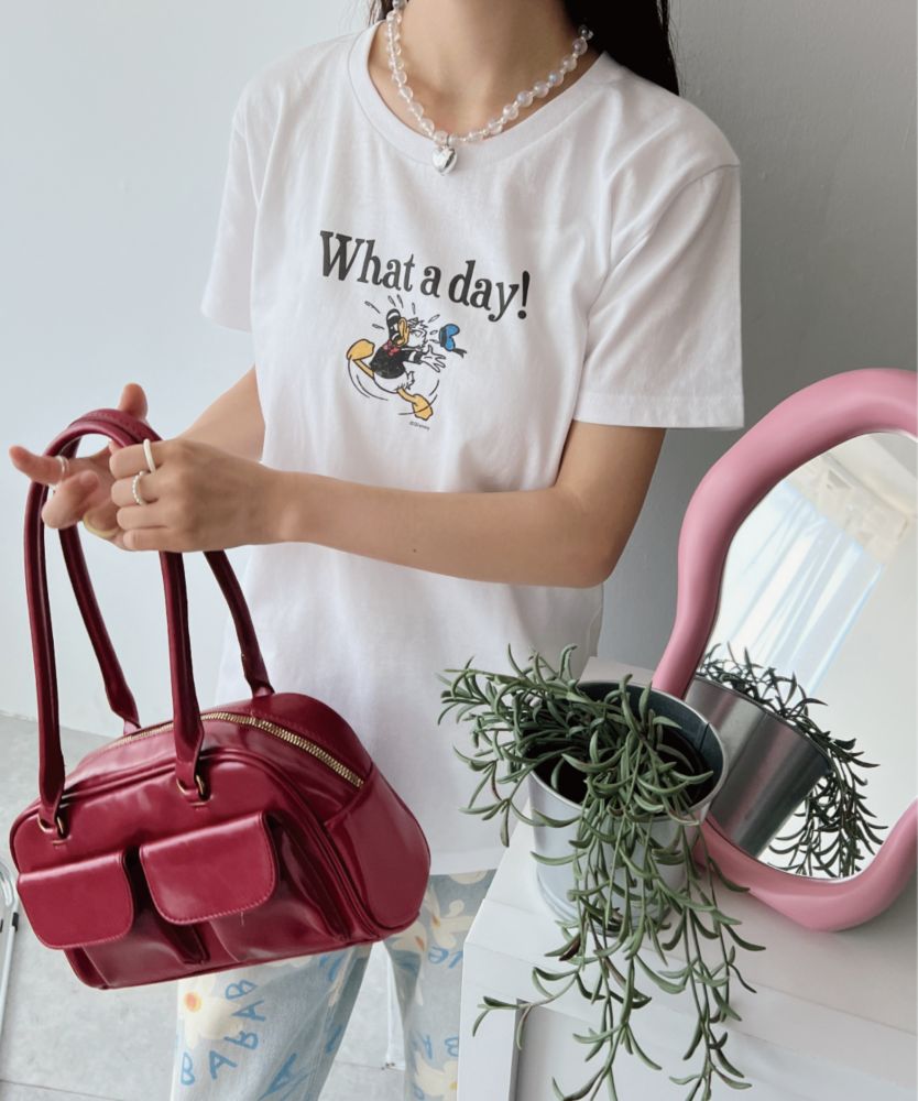 【キャラチョイ】ドナルドダッグ/What a day!/Tシャツ/ホワイト