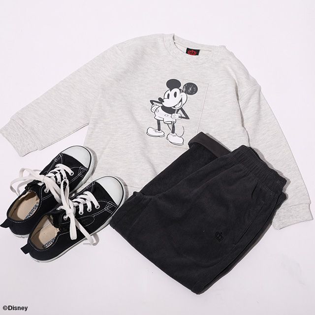 公式 ショップディズニー ベビードール 親子お揃い ディズニー キャラクター貼付トレーナー 7437k ミッキー