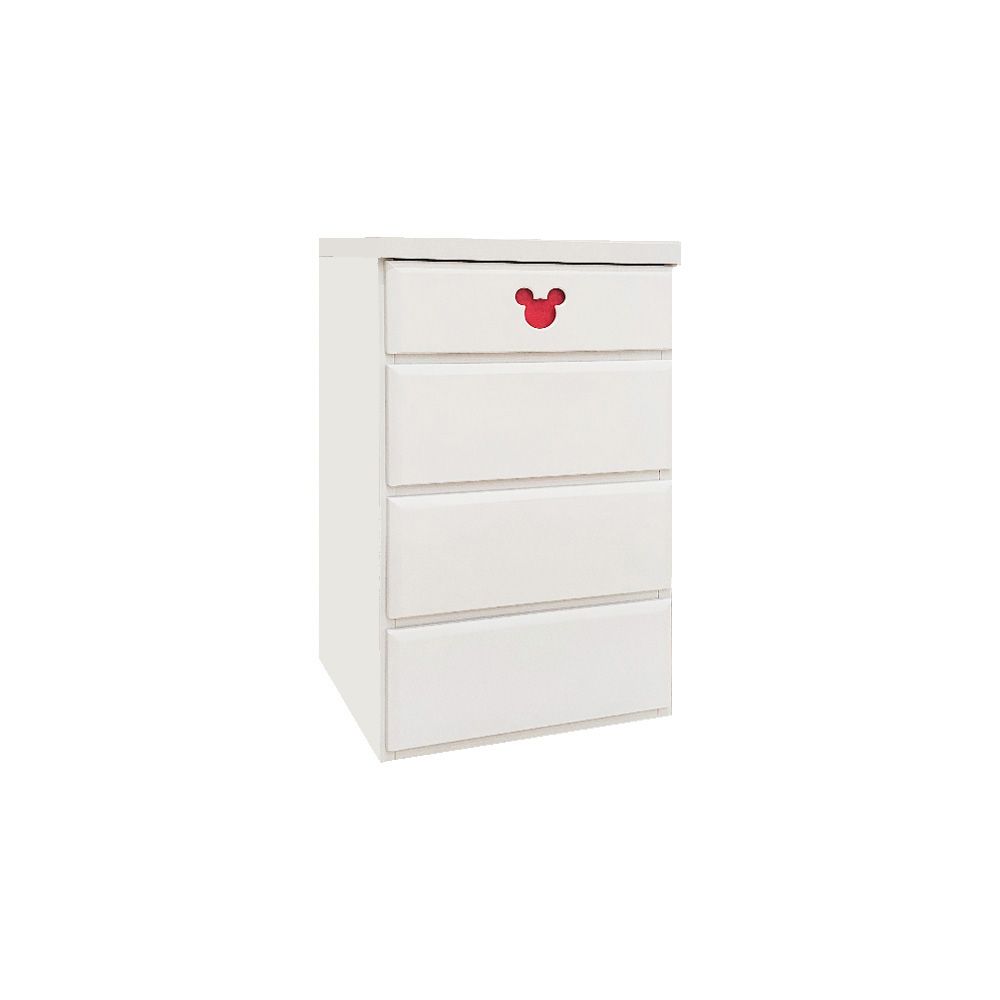 40cm幅 4段　ミキット 木製 ミッキーマウス チェスト 収納ボックス 日本製 ホワイト タンス 子供部屋 ディズニー家具
