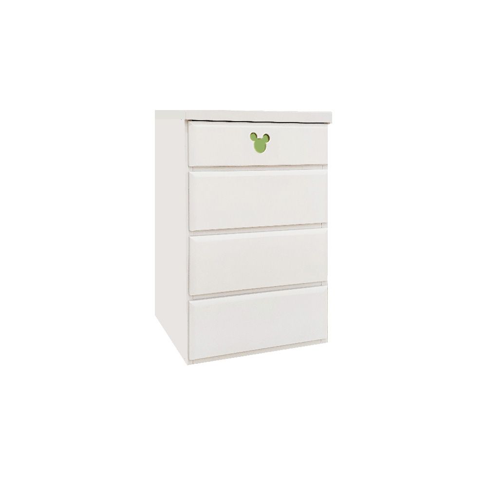 40cm幅 4段　ミキット 木製 ミッキーマウス チェスト 収納ボックス 日本製 ホワイト タンス 子供部屋 ディズニー家具