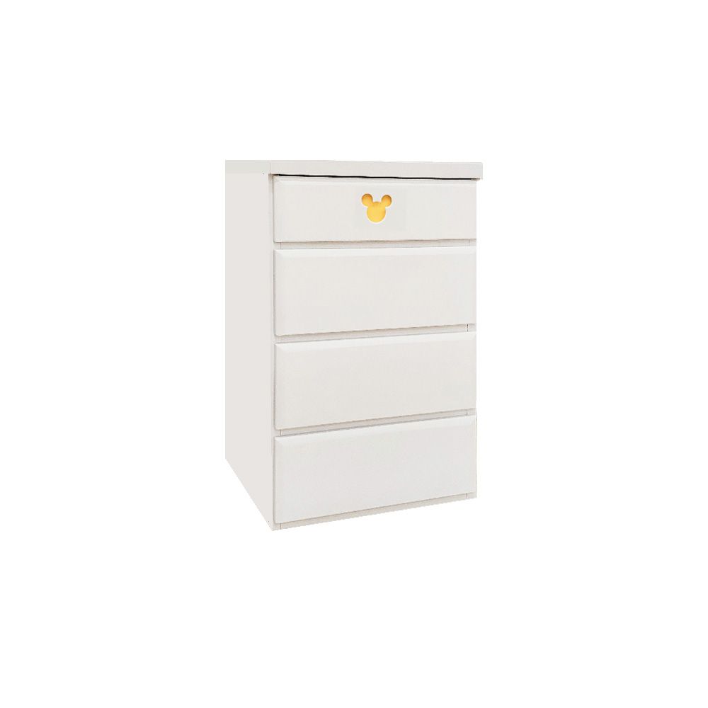 40cm幅 4段　ミキット 木製 ミッキーマウス チェスト 収納ボックス 日本製 ホワイト タンス 子供部屋 ディズニー家具