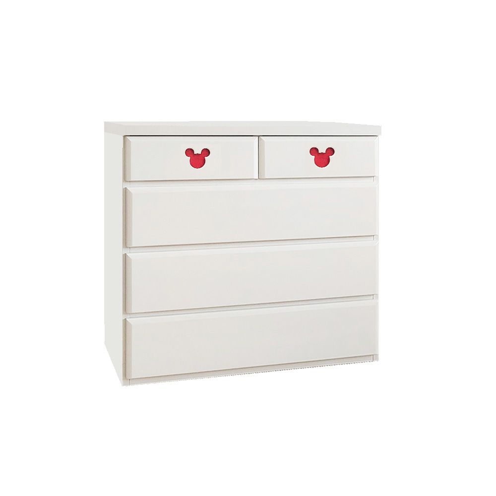 80cm幅 4段　ミキット 木製 ミッキーマウス チェスト 収納ボックス 日本製 ホワイト タンス 子供部屋 ディズニー家具