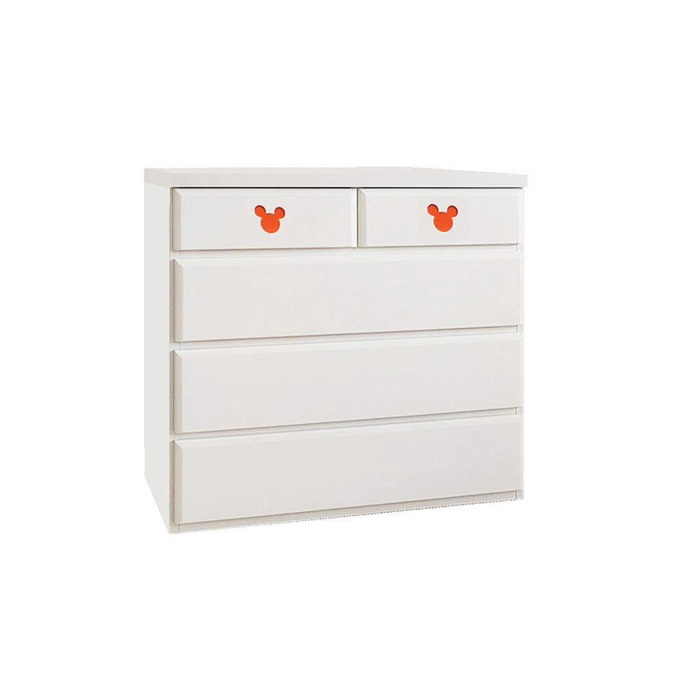 80cm幅 4段　ミキット 木製 ミッキーマウス チェスト 収納ボックス 日本製 ホワイト タンス 子供部屋 ディズニー家具