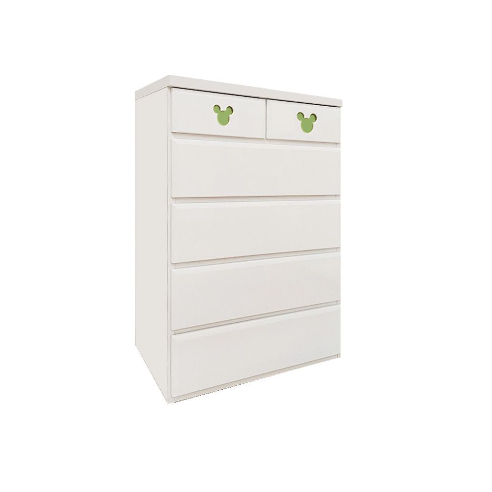 60cm幅 5段　ミキット 木製  ミッキーマウス チェスト 収納ボックス 日本製 ホワイト タンス 子供部屋 ディズニー家具