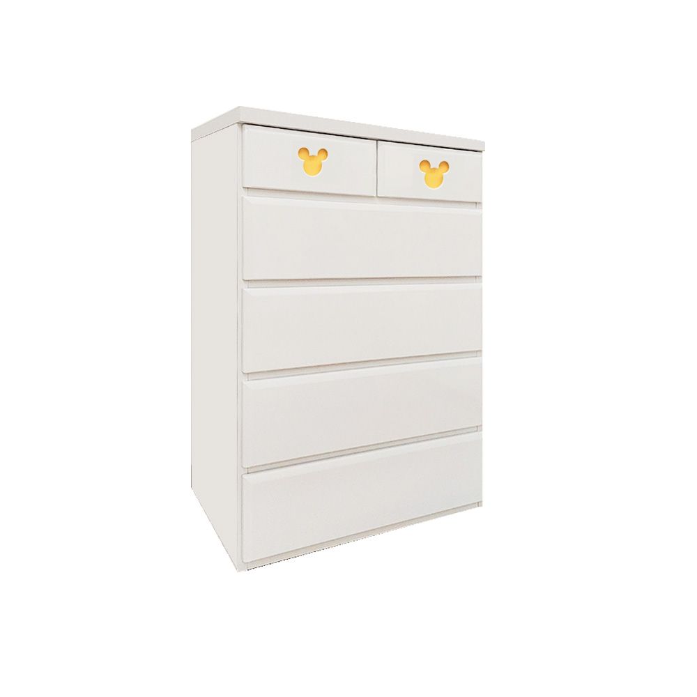 60cm幅 5段　ミキット 木製  ミッキーマウス チェスト 収納ボックス 日本製 ホワイト タンス 子供部屋 ディズニー家具