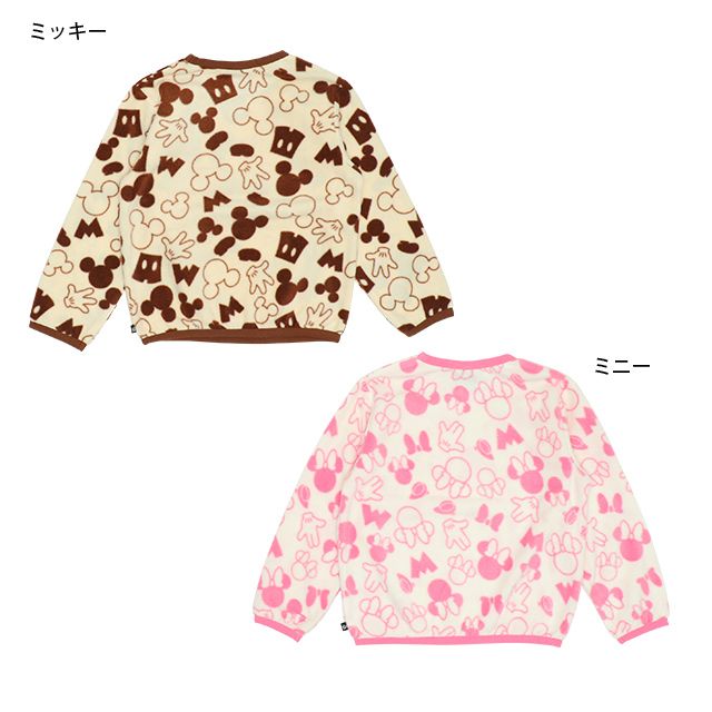 【ベビードール】ミニー 総柄フリーストレーナー 7664K / ベビーサイズ キッズ トップス 長袖 フリース素材 秋冬