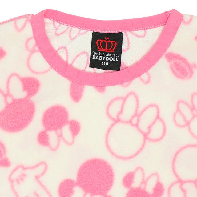 【ベビードール】ミニー 総柄フリーストレーナー 7664K / ベビーサイズ キッズ トップス 長袖 フリース素材 秋冬