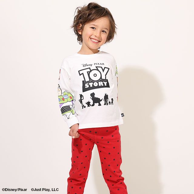 【ベビードール】親子お揃い ディズニー 袖キャラクターロンT 7867K