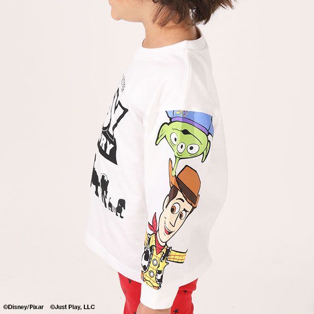 【ベビードール】親子お揃い ディズニー 袖キャラクターロンT 7867K