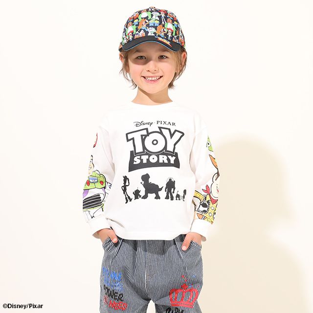 【ベビードール】親子お揃い ディズニー 袖キャラクターロンT 7867K