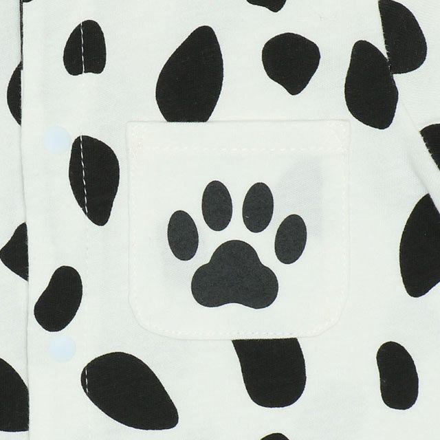 【ベビードール】１０１匹わんちゃん なりきるロンパース 7874B / ベビーサイズ 赤ちゃん 出産祝い 贈り物 プレゼント ベビー服 フード付き 立体モチーフ スナップボタン センター開き 仮装 コスチューム コスプレ