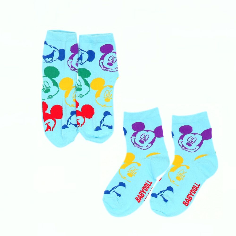 【ベビードール】ミッキー クルーソックスセット 7896 / ベビーサイズ キッズ くつ下 靴下 3足セット 3足組み 3点セット 10-13cm・13-16cm滑り止め付き