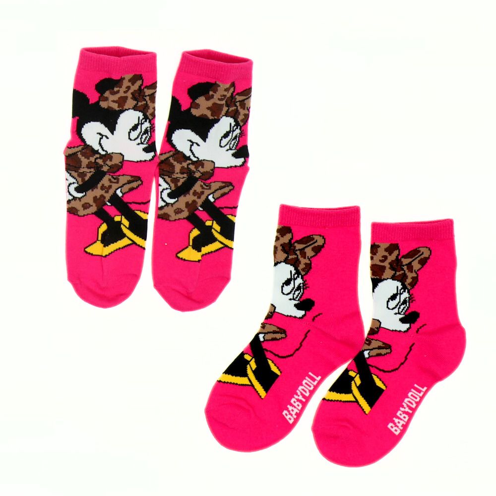 【ベビードール】ミニー クルーソックスセット 7896 / ベビーサイズ キッズ くつ下 靴下 3足セット 3足組み 3点セット 10-13cm・13-16cm滑り止め付き
