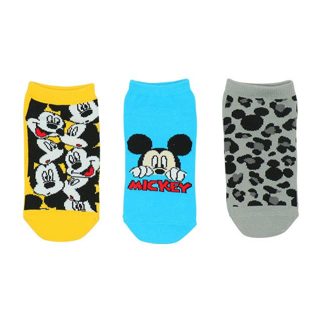 【ベビードール】ミッキー スニーカーソックスセット 7958 / ベビーサイズ キッズ くつ下 靴下 3足セット 3足組み 3点セット プチプラ 10-13cm・13-16cm滑り止め付き