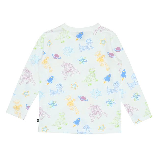 【ベビードール】トイ・ストーリー 総柄ロンT 7970K / キッズ トップス 長袖 天竺素材 バズ・ライトイヤー ウッディ レックス リトルグリーンメン スリンキー