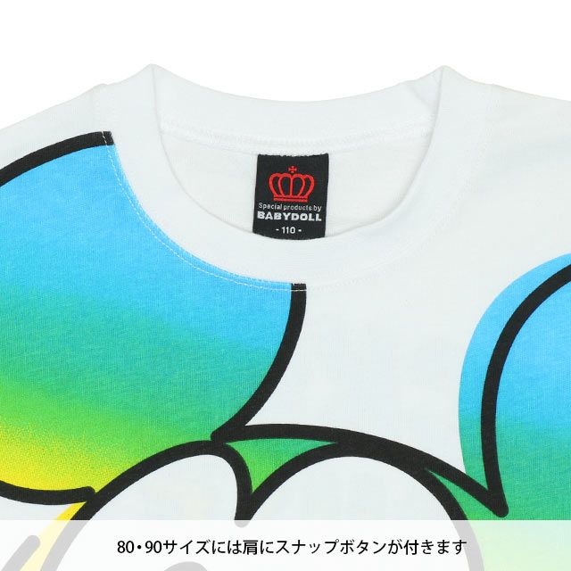 【ベビードール】ミニー 親子お揃い グラデーションBIGフェイスTシャツ 8016K