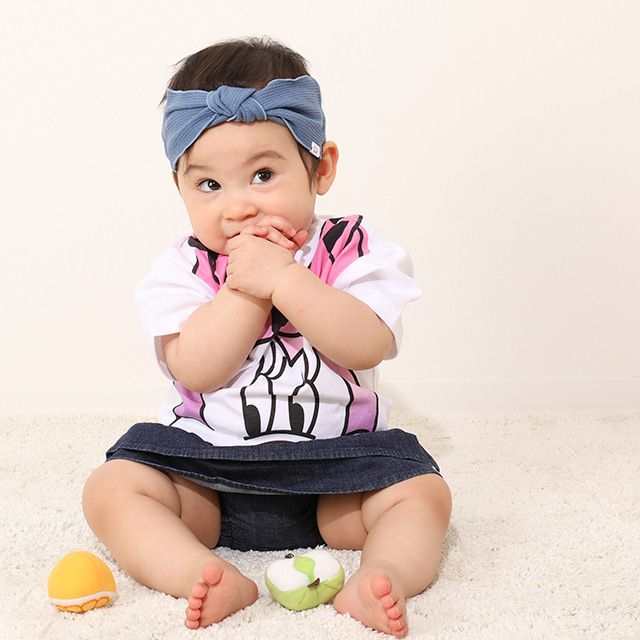 【ベビードール】ミニー 親子お揃い グラデーションBIGフェイスTシャツ 8016K