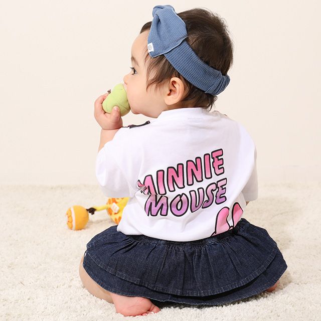 【ベビードール】ミニー 親子お揃い グラデーションBIGフェイスTシャツ 8016K