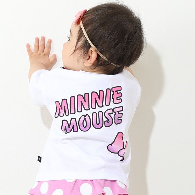 【ベビードール】ミニー 親子お揃い グラデーションBIGフェイスTシャツ 8016K