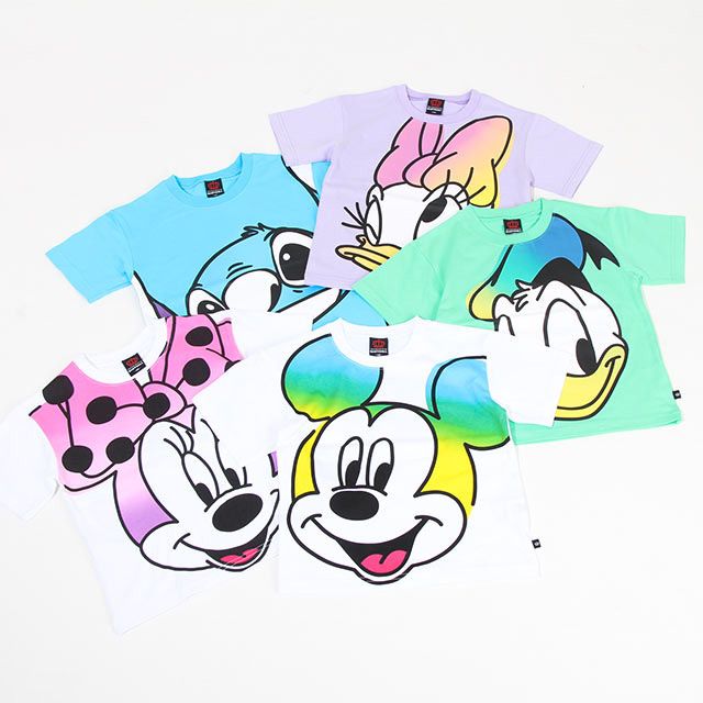 【ベビードール】ミニー 親子お揃い グラデーションBIGフェイスTシャツ 8016K