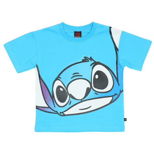 【ベビードール】スティッチ 親子お揃い グラデーションBIGフェイスTシャツ 8016K