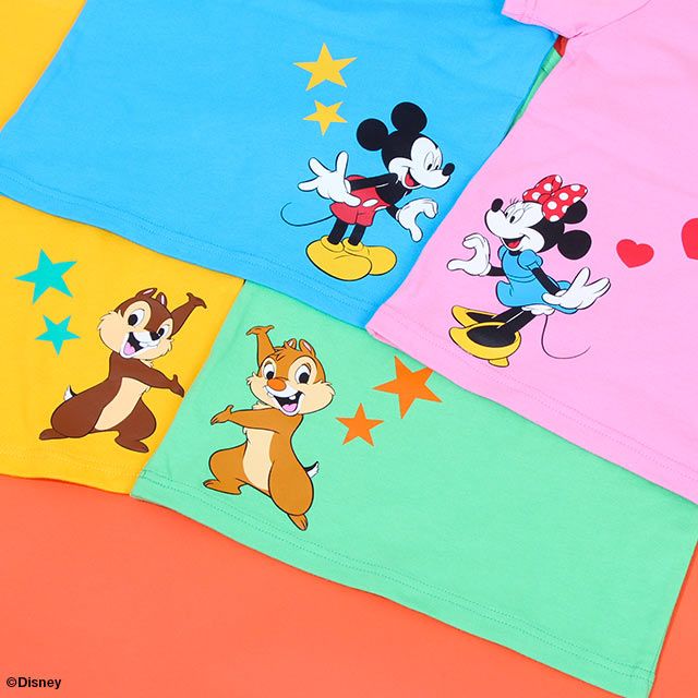 【ベビードール】ミッキー 親子お揃い つながるサングラスTシャツ 8019K