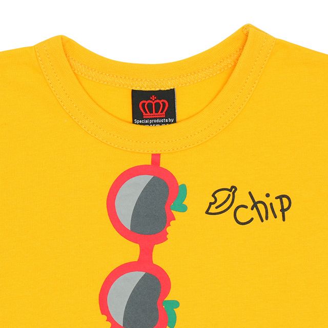 【ベビードール】チップ 親子お揃い つながるサングラスTシャツ 8019K