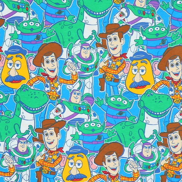 【ベビードール】トイストーリー ブルー 総柄Tシャツ 親子お揃い 8022A