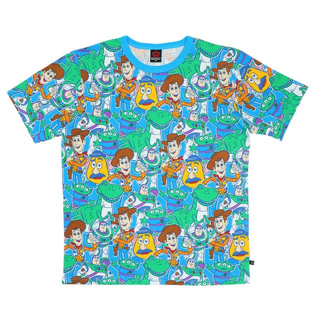 【ベビードール】トイストーリー ブルー 総柄Tシャツ 親子お揃い 8022A