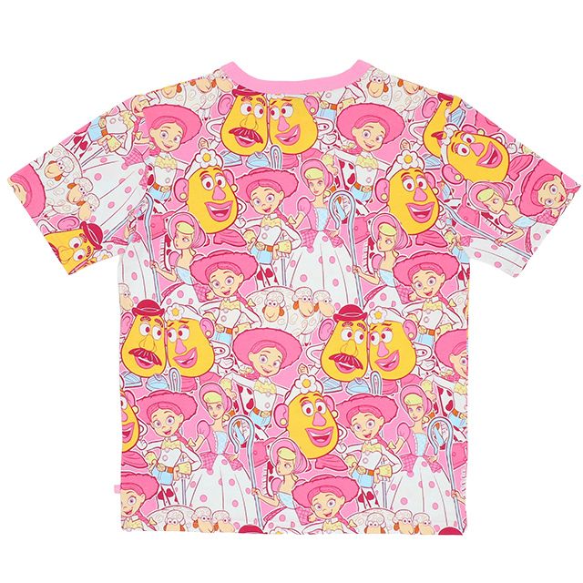 【ベビードール】トイストーリー ピンク 総柄Tシャツ 親子お揃い 8022A