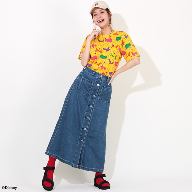 【ベビードール】プー 総柄Tシャツ 親子お揃い 8022A